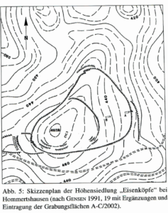 Keltensiedlung Höhensiedlung Eisenköpfe Skizzenplan